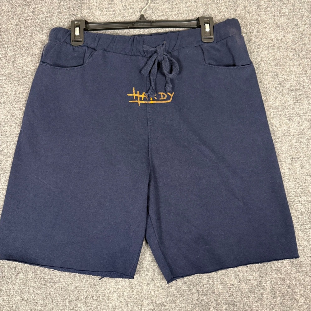 Ed Hardy Men's Tiger Graphic Sweat Shorts Large Blue Cotton Raw Hem Y2K - Picture 2 of 9
